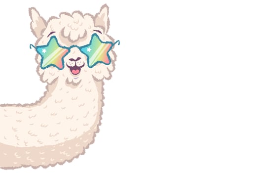 llama with rainbow glasses vector