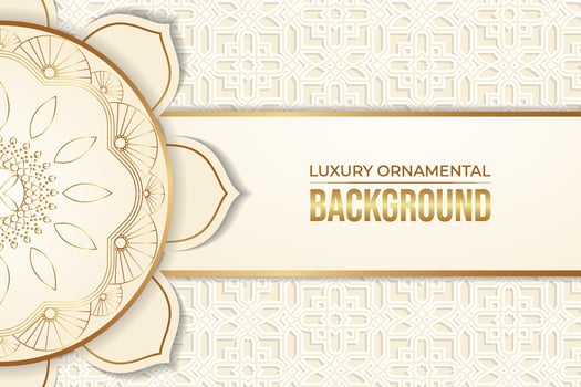 luxury islamic ornamental background in paper style vector