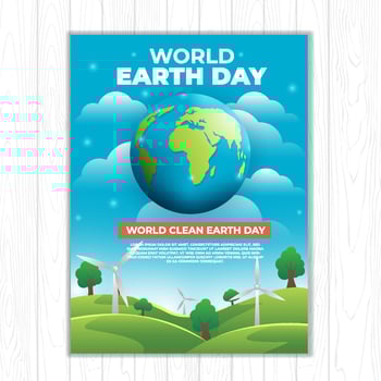 Poster Template of World Earth Day vector