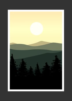 Abstract mountain painting, Abstract background, Premium Vector