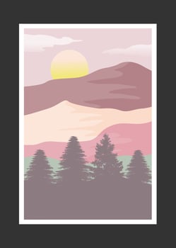 Abstract mountain painting, Abstract background, Premium Vector