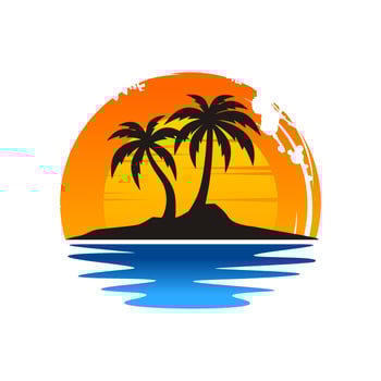 beach logo design vector template
