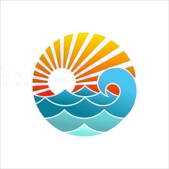 beach logo design vector template