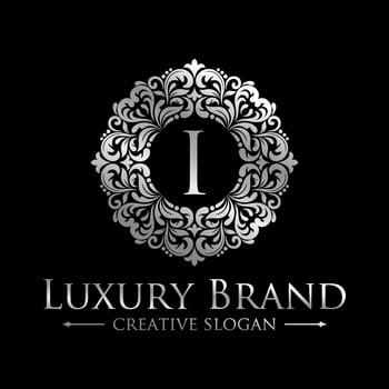 Floral Heraldic Luxury circle Logo template in vector for Restaurant, Royalty, Boutique, Cafe, Hotel, Jewelry, Fashion and other vector illustration