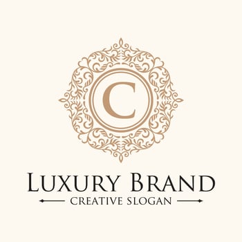Floral Heraldic Luxury circle Logo template in vector for Restaurant, Royalty, Boutique, Cafe, Hotel, Jewelry, Fashion and other vector illustration