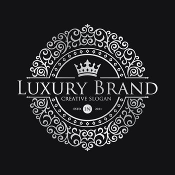 Floral Heraldic Luxury circle Logo template in vector for Restaurant, Royalty, Boutique, Cafe, Hotel, Jewelry, Fashion and other vector illustration