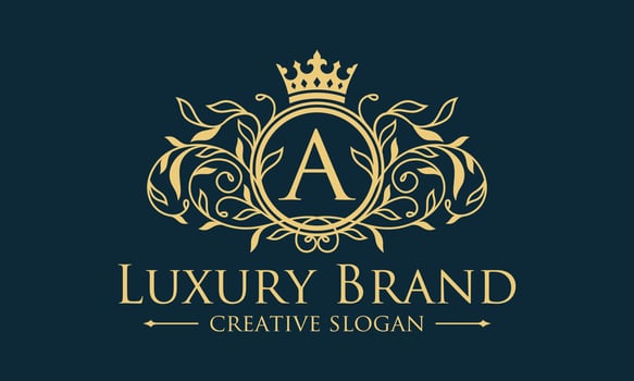 Floral Heraldic Luxury circle Logo template in vector for Restaurant, Royalty, Boutique, Cafe, Hotel, Jewelry, Fashion and other vector illustration