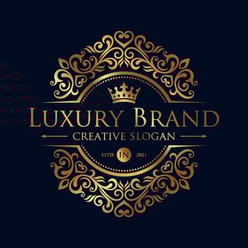 Floral Heraldic Luxury circle Logo template in vector for Restaurant, Royalty, Boutique, Cafe, Hotel, Jewelry, Fashion and other vector illustration