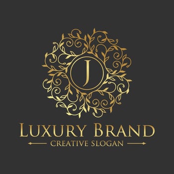 Floral Heraldic Luxury circle Logo template in vector for Restaurant, Royalty, Boutique, Cafe, Hotel, Jewelry, Fashion and other vector illustration