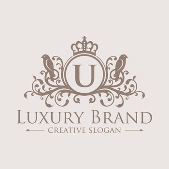 Floral Heraldic Luxury circle Logo template in vector for Restaurant, Royalty, Boutique, Cafe, Hotel, Jewelry, Fashion and other vector illustration