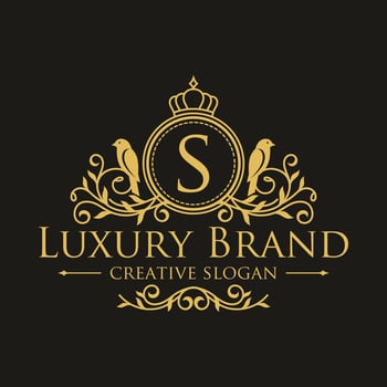 Floral Heraldic Luxury circle Logo template in vector for Restaurant, Royalty, Boutique, Cafe, Hotel, Jewelry, Fashion and other vector illustration