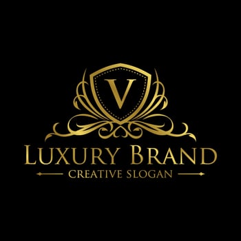 Floral Heraldic Luxury circle Logo template in vector for Restaurant, Royalty, Boutique, Cafe, Hotel, Jewelry, Fashion and other vector illustration