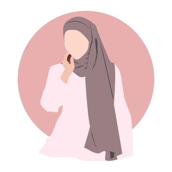 Flat style illustration of beautiful Muslim woman wearing hijab vector