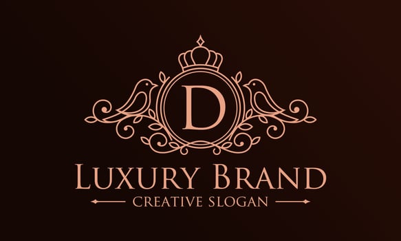 Floral Heraldic Luxury circle Logo template in vector for Restaurant, Royalty, Boutique, Cafe, Hotel, Jewelry, Fashion and other vector illustration
