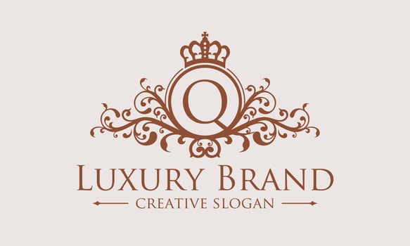 Floral Heraldic Luxury circle Logo template in vector for Restaurant, Royalty, Boutique, Cafe, Hotel, Jewelry, Fashion and other vector illustration