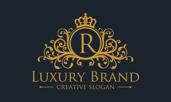Floral Heraldic Luxury circle Logo template in vector for Restaurant, Royalty, Boutique, Cafe, Hotel, Jewelry, Fashion and other vector illustration