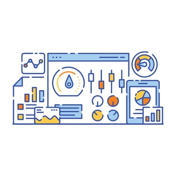 Video marketing flat illustration design, editable vector