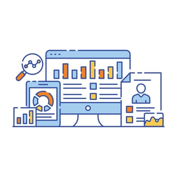 Illustration vector design of data mining.