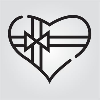 Isolated Love Gift Outline Icon Unlimited Scalable Vector Graphics