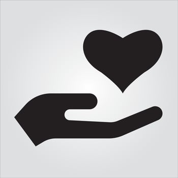 Isolated Love Hand Glyph Icon Unlimited Scalable Vector Graphics