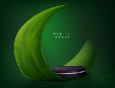 Abstract 3D cylinder pedestal podium. Modern vector rendering for cosmetic product presentation.