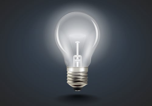 Day light bulb in the dark. Concept of Problem resolved, Understand question, Target achievement, Solution, Simplifying the complex, Confusion clarity, Communication success, Creative idea thinking vector