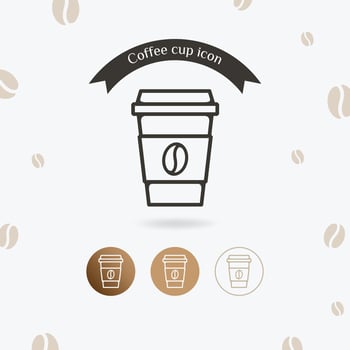 Coffee cup icon. Take away coffee cup vector