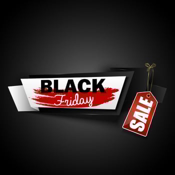 Black Friday watercolor banner with label .Vector illustration vector