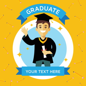 Graduate student illustration vector