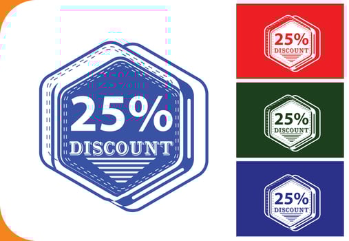25 percent off new offer logo and icon design template vector
