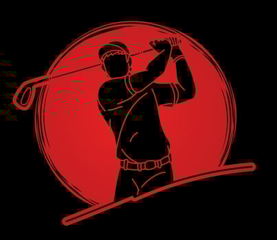 Silhouette Golf Sport Player Action vector