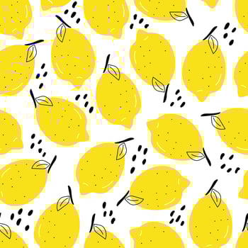 Seamless pattern with lemons and dots vector
