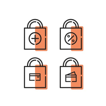 Shopping bag icon set vector