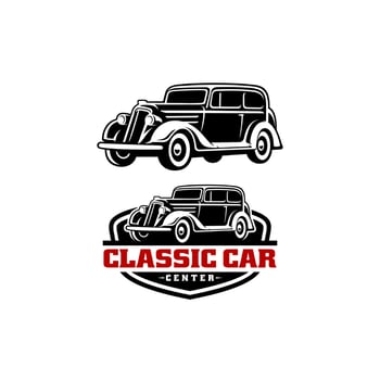 classic car illustration logo vector