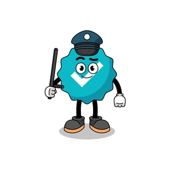 Cartoon Illustration of verified sign police vector