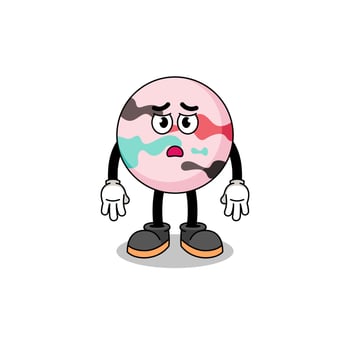 bath bomb cartoon illustration with sad face vector