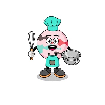 Illustration of bath bomb as a bakery chef vector