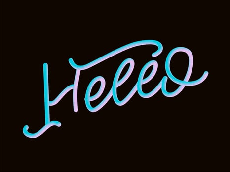 Hello in hand drawn style. Hello world. Lettering design concept. White background. Hand lettering typography. New year party. Hello quote message bubble. Hello symbol. vector