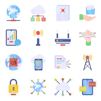 Pack of Business Flat Icons vector