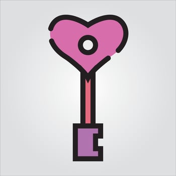 Isolated Abstract Key of Heart Scalable Vector Graphics