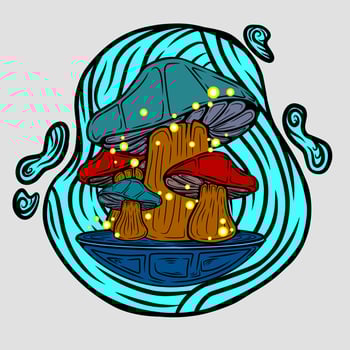 Magic vintage mushroom vector design