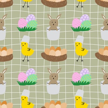 Seamless background with Easter day. Patterns for decoration. Seamless pattern. Wrapping paper pattern. Festival pattern. vector