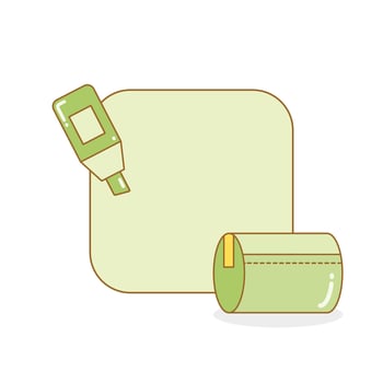 marker pen and bag with blank board vector