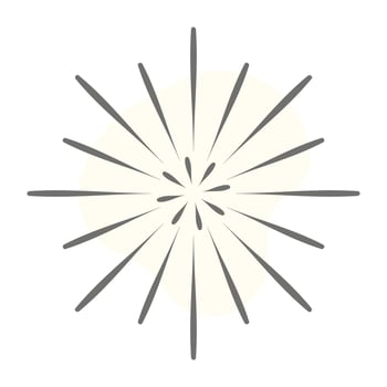 Sunlight pattern icon of line style, bursting tattoo vector