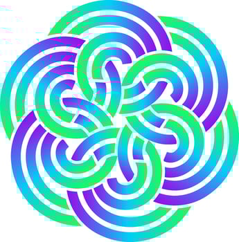 Design round logo element. Abstract wave vector template set. Chinese knots icon.
