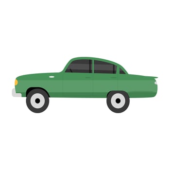 Vintage automobile icon of flat style, retro transport vector