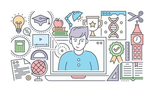 A perfect design of online classes, editable vector