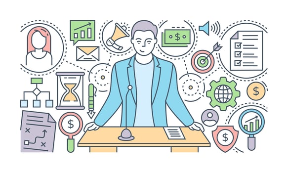 Office fitness illustration design, editable vector