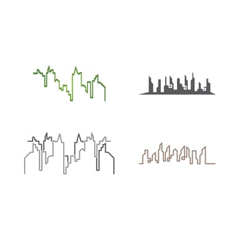 Modern City skyline illustration in flat design vector