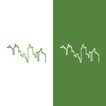Modern City skyline illustration in flat design vector